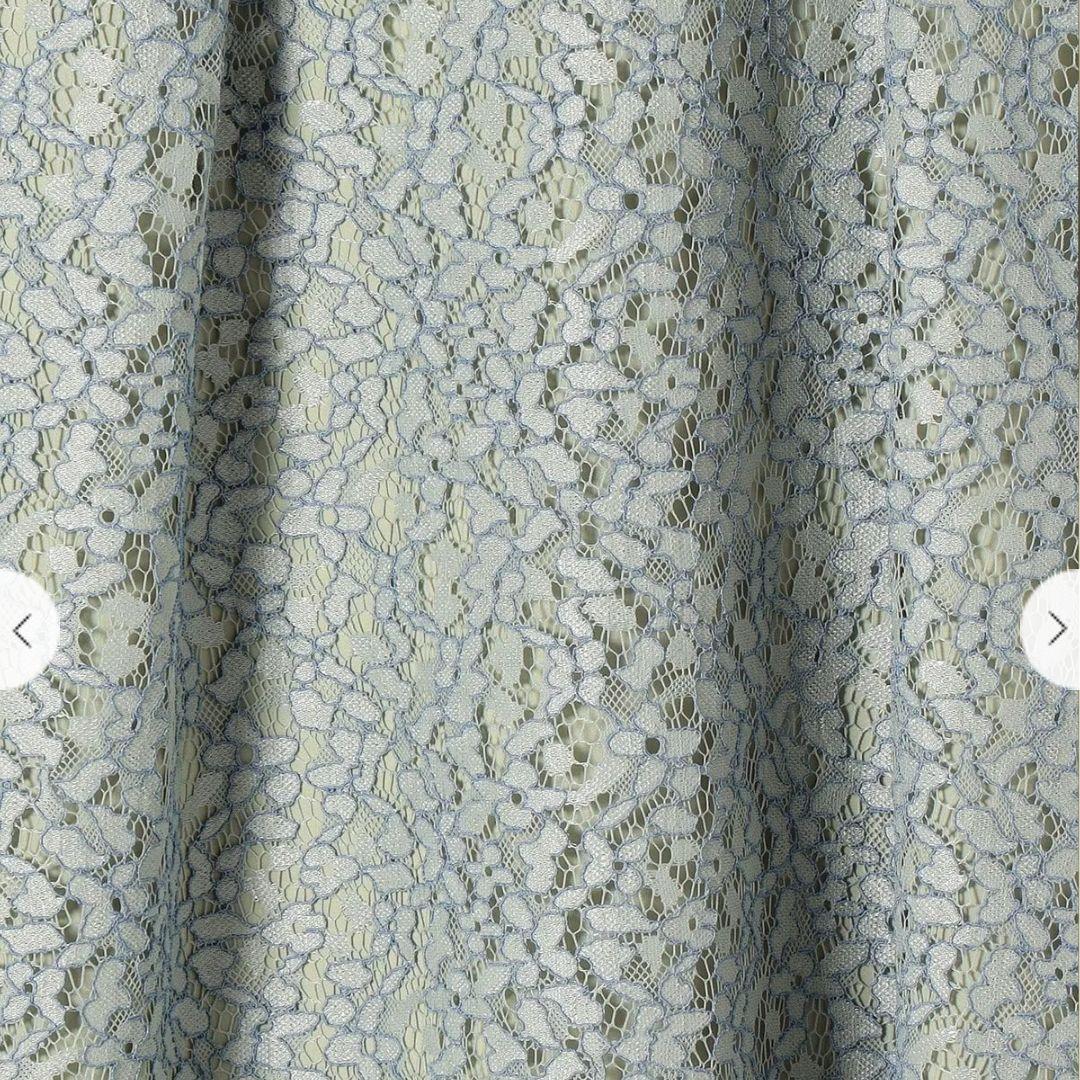 美品 SHIPS別注kaene コードレースワンピース ライトグリーン