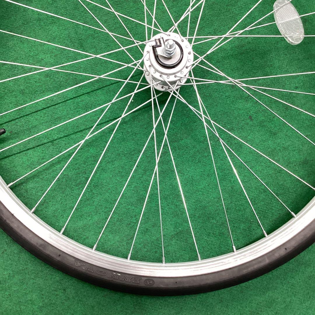 アルミホイール　26インチ　前輪　タイヤ付き　ハブダイナモ ミツバ　J2端子