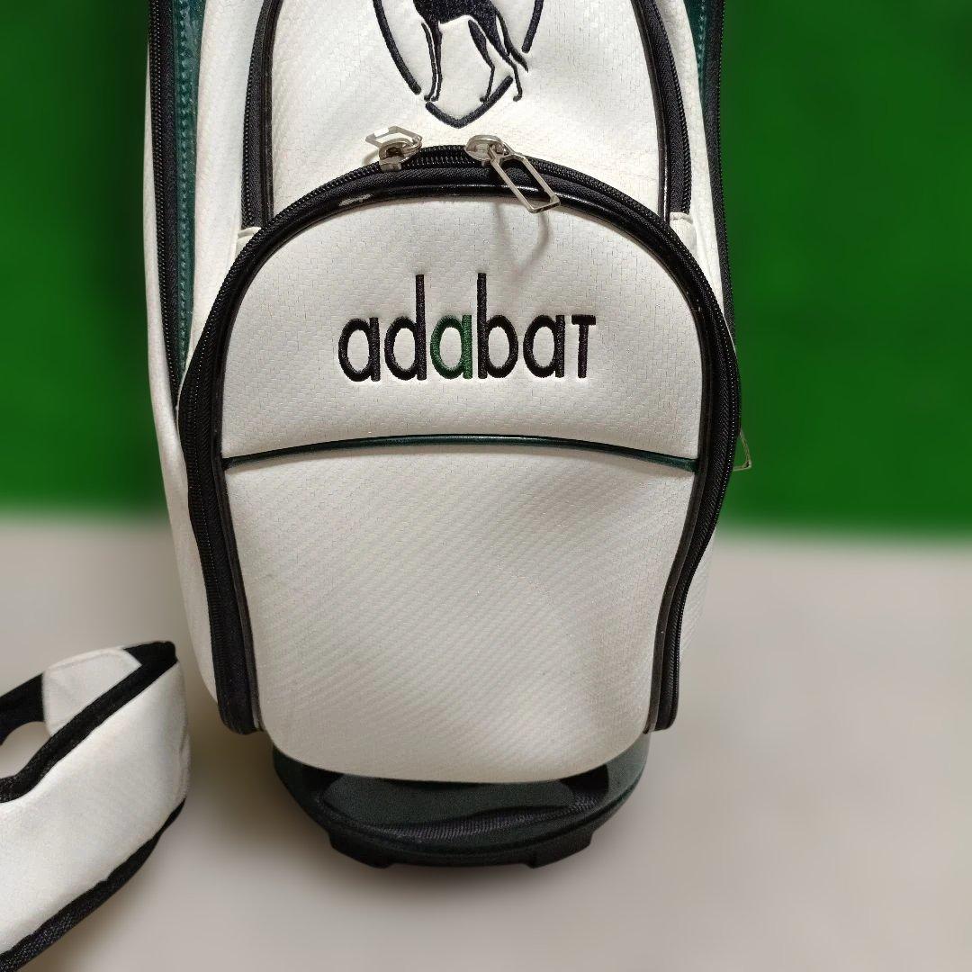 軽量タイプ adabatゴルフキャディバッグ ホワイト/ブラック