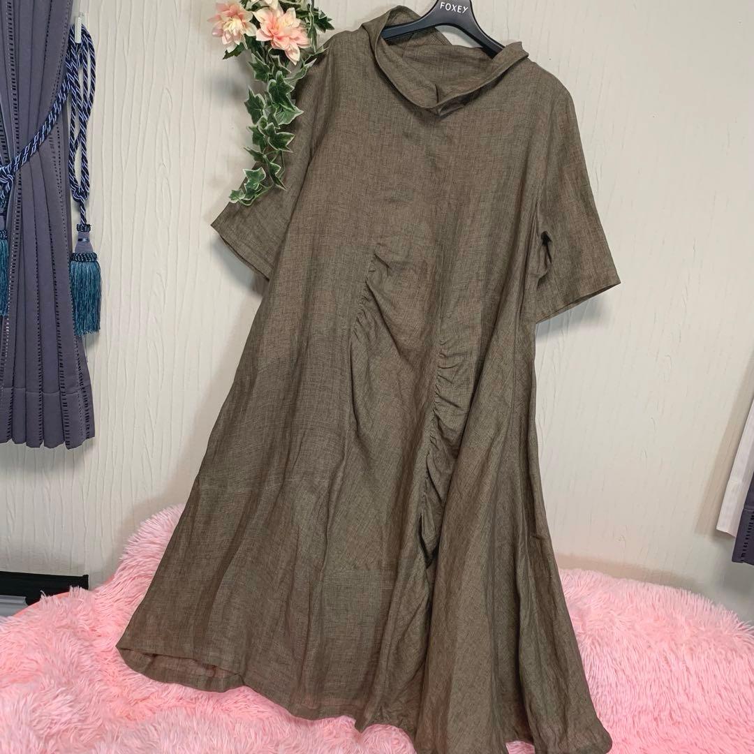 専用♡慈雨【リネン100%/近年モデル◆アシンメトリー/変形 ワンピース】L相当