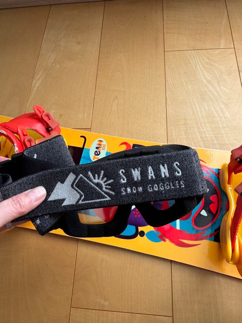 イエロースノーボードセット（ビンディング・ブーツ・ゴーグル付き）