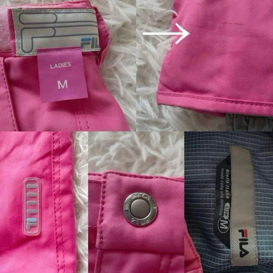arg FILA 黒ピンク スキーウェア スノボーウェア上下セット Mレディース