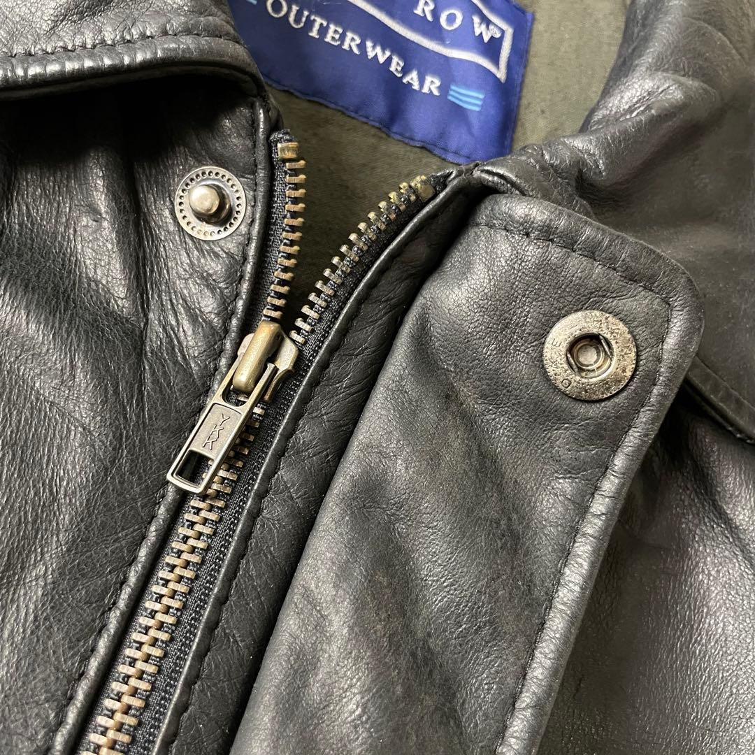 90s A-2 本革 レザーフライトジャケット ブラック L中綿