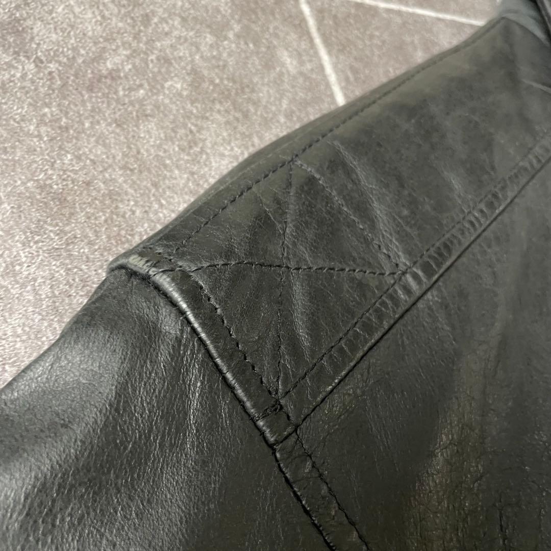 90s A-2 本革 レザーフライトジャケット ブラック L中綿