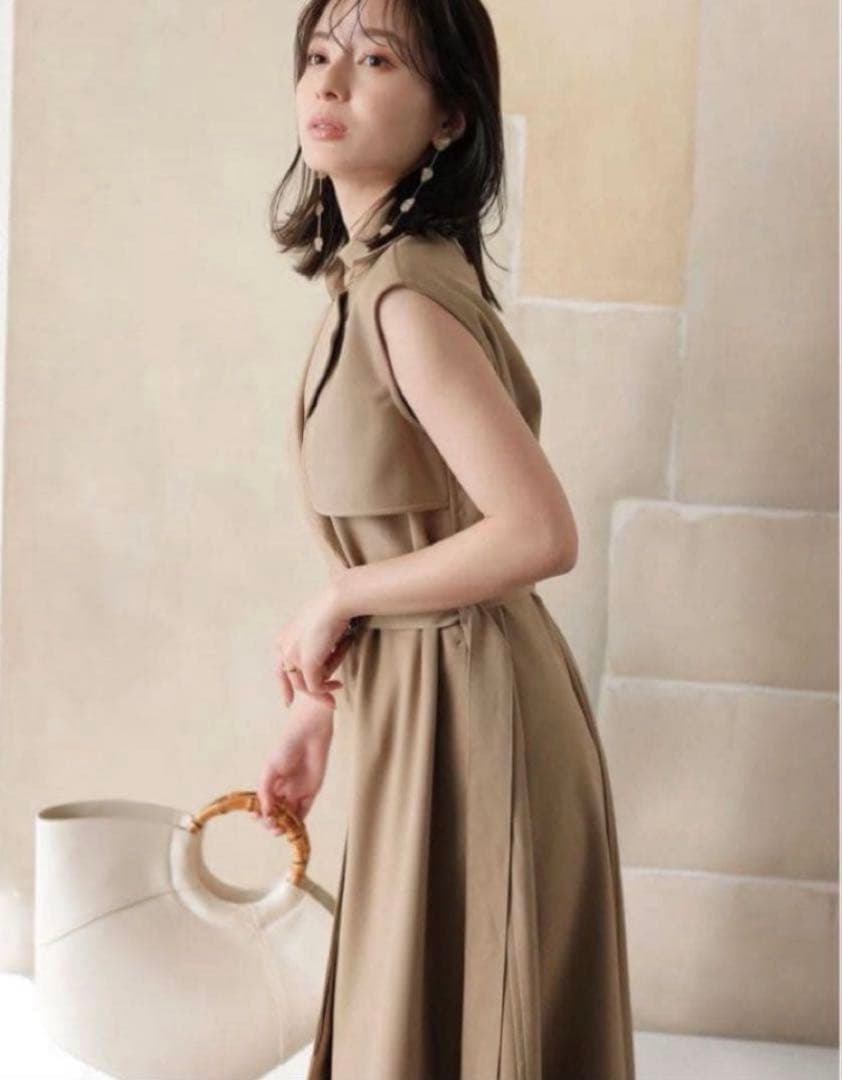 ✨新品タグ付✨anuans トレンチロングワンピース ベージュ 2way フリー