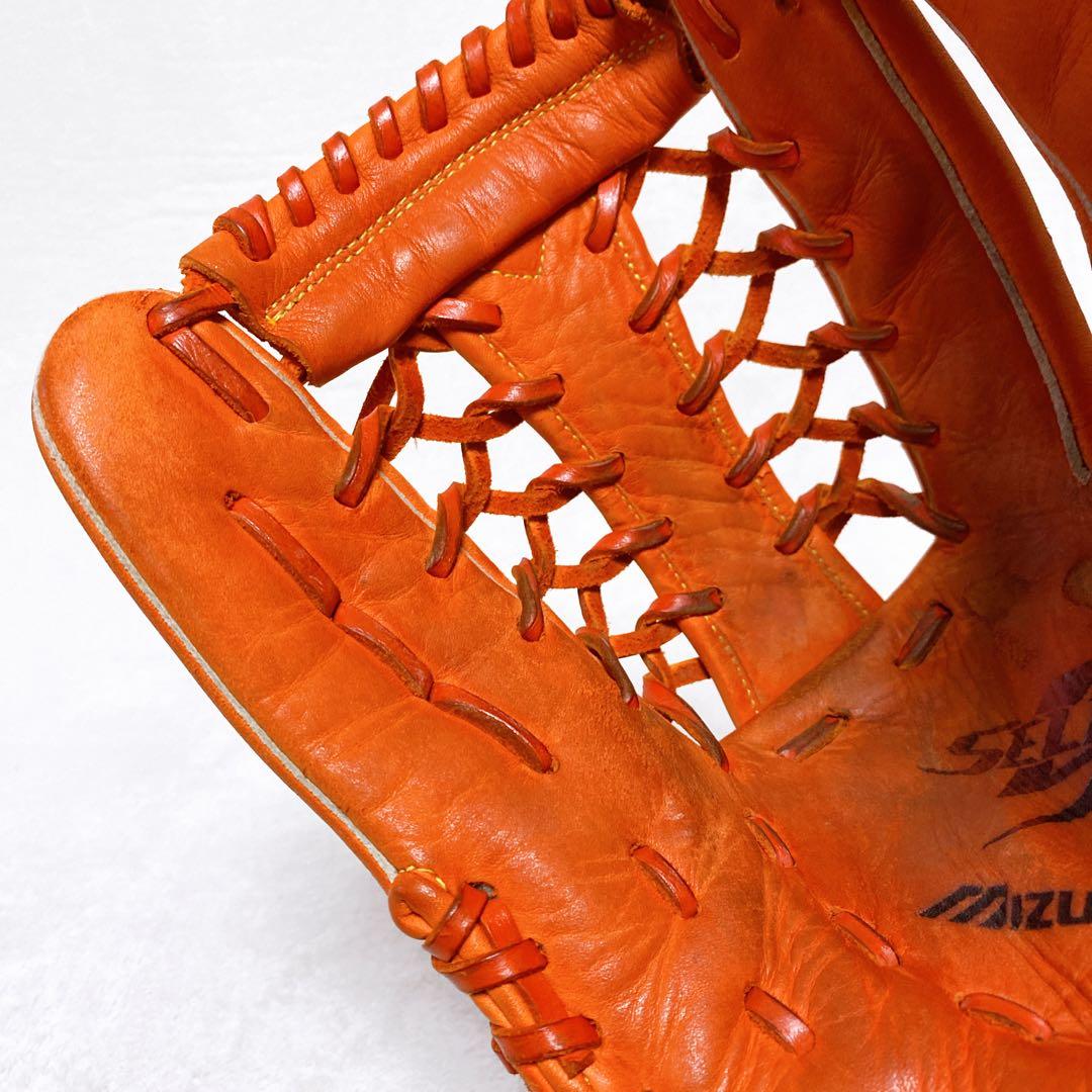 ミズノ　軟式グローブ　外野手用　セレクト9　オレンジ　右投げ　一般軟式　おまけ付