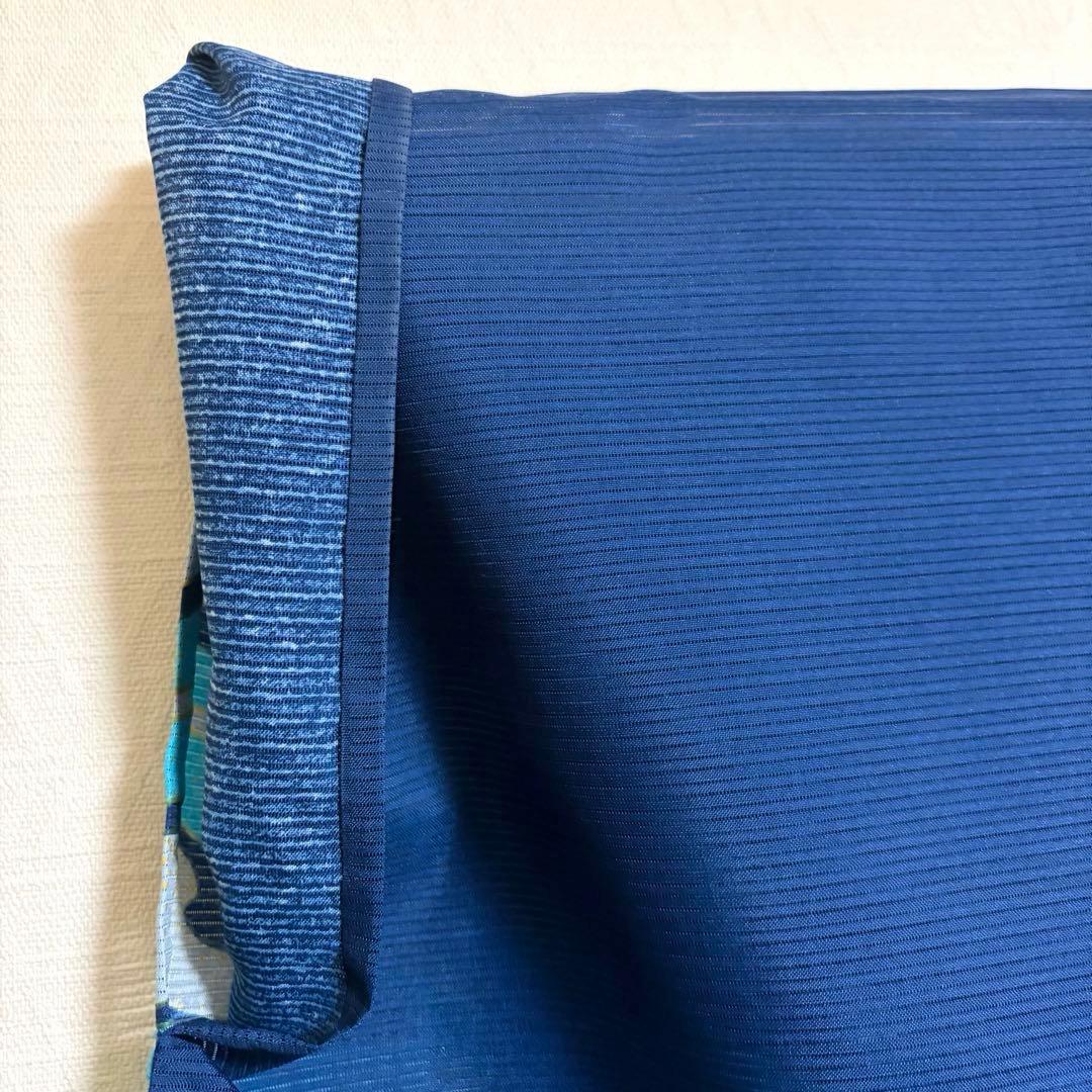 【舞台衣装】 。ポリ絽 墨流し風の模様 銀彩 着物 単衣 広衿 身丈約161cm