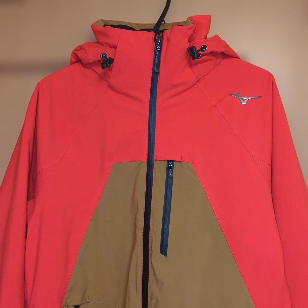 Mizuno スキー用フード付きジャケット 赤/茶色