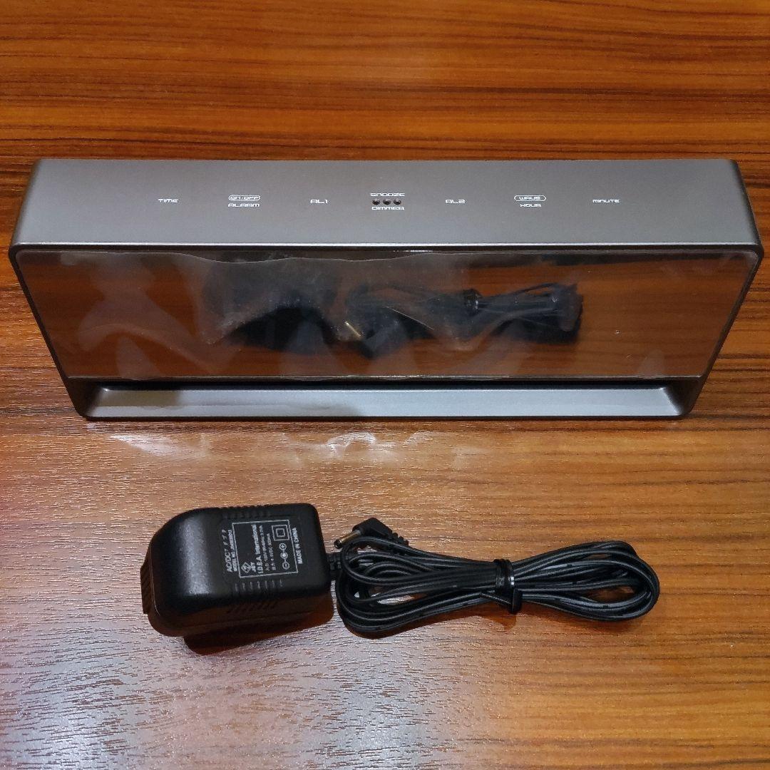 idea label ミラー型 電波式LEDクロック 置時計 美品