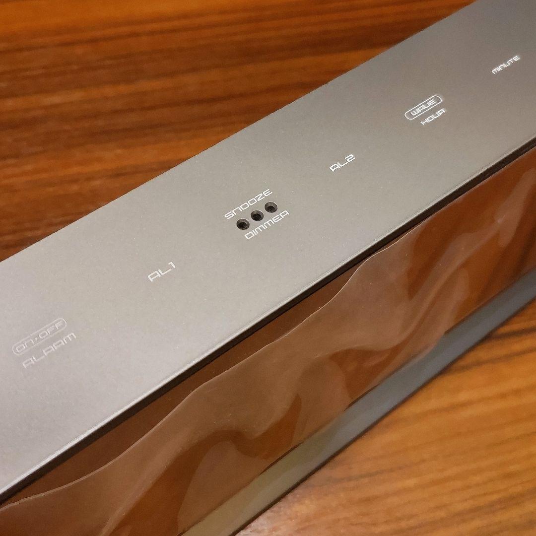 idea label ミラー型 電波式LEDクロック 置時計 美品