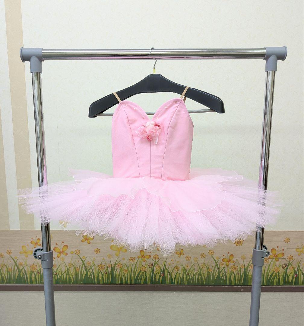 バレエ衣裳/ジュニア 頭飾り付き ピンク 花の精 8着セット