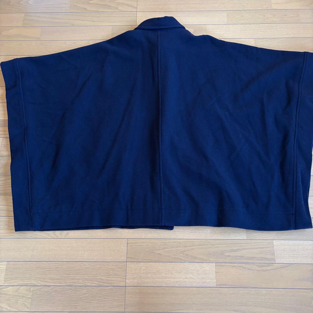 grin ソフトウールビーバーポンチョコート　ネイビー　ハーフコート　サイズ2