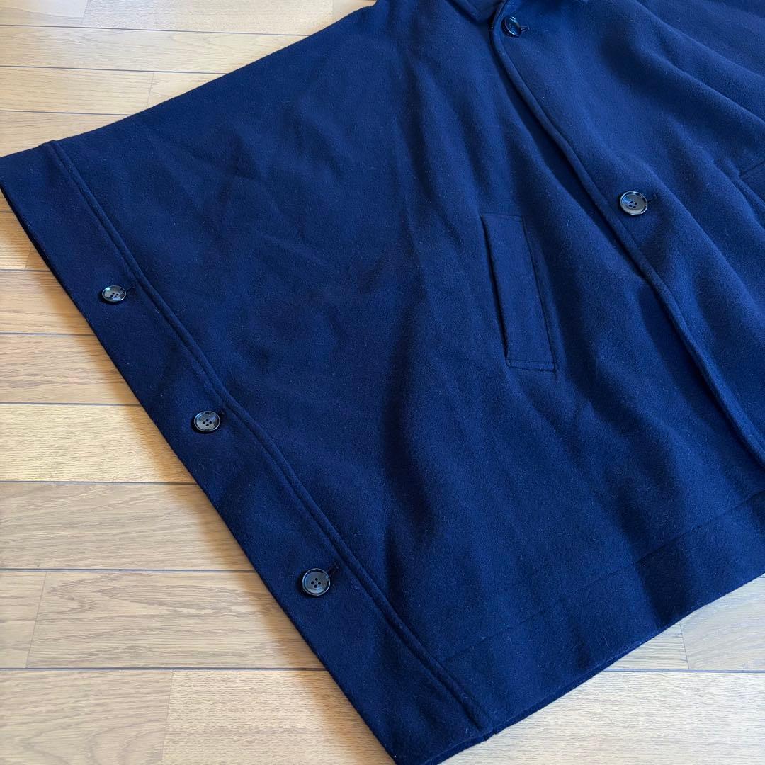 grin ソフトウールビーバーポンチョコート　ネイビー　ハーフコート　サイズ2