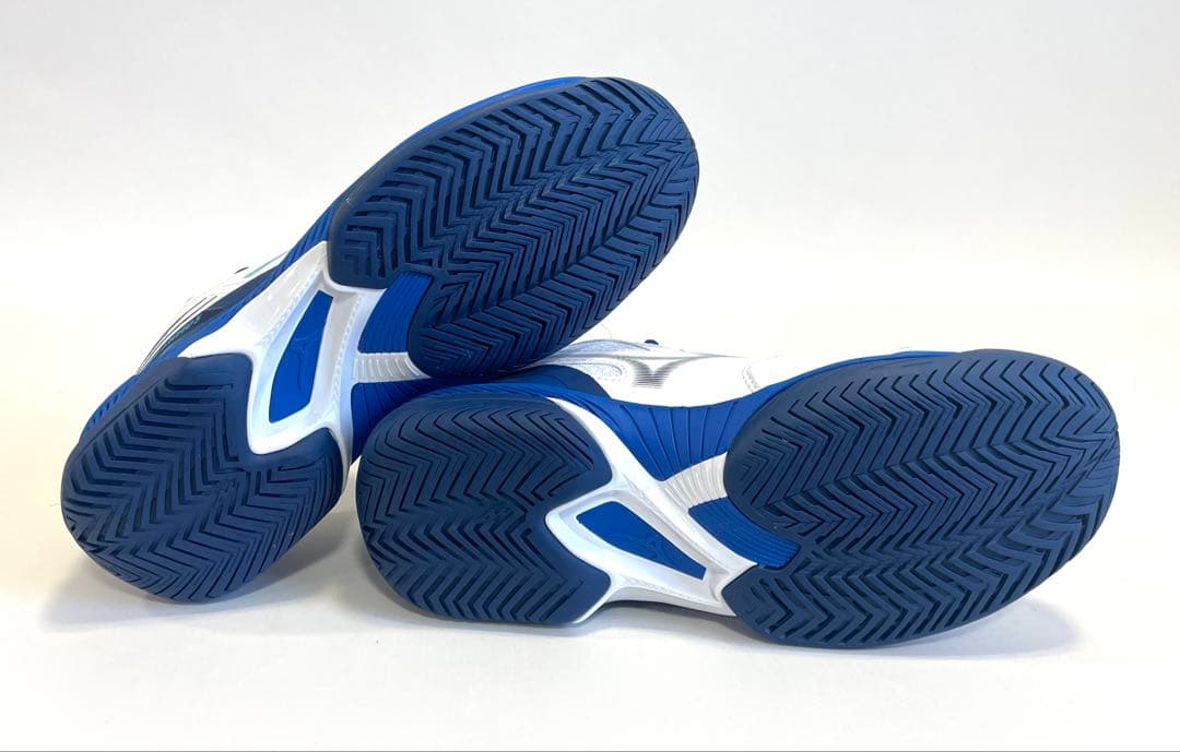 ミズノ【24.0cm】61GA231529 テニスシューズ ワイドモデル 白×青