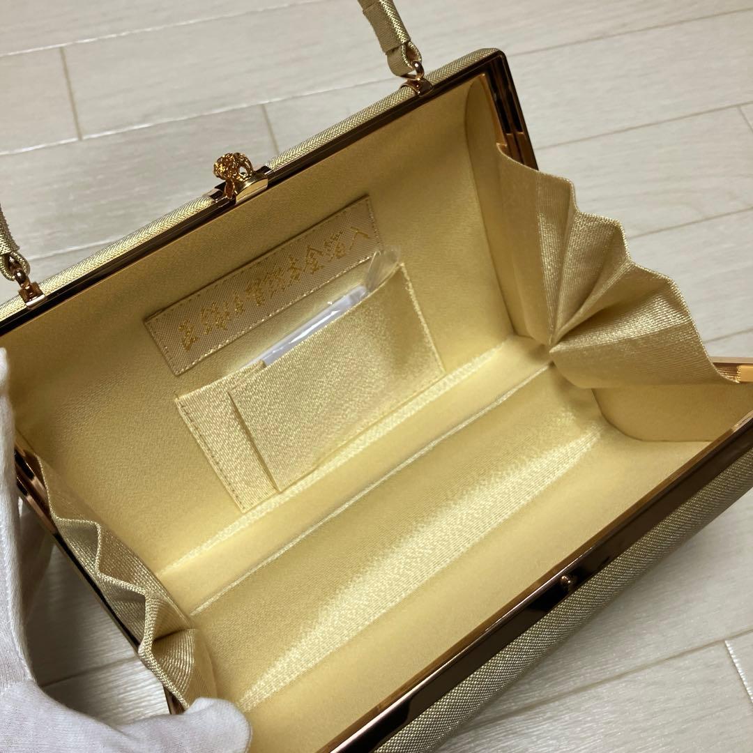 佐賀錦　草履バッグセット　正絹　本金箔入り　ゴールド