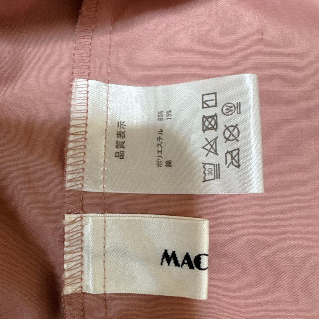 美品 マチャット バックリボン ギャザーブラウス バルーンスリーブ ピンク