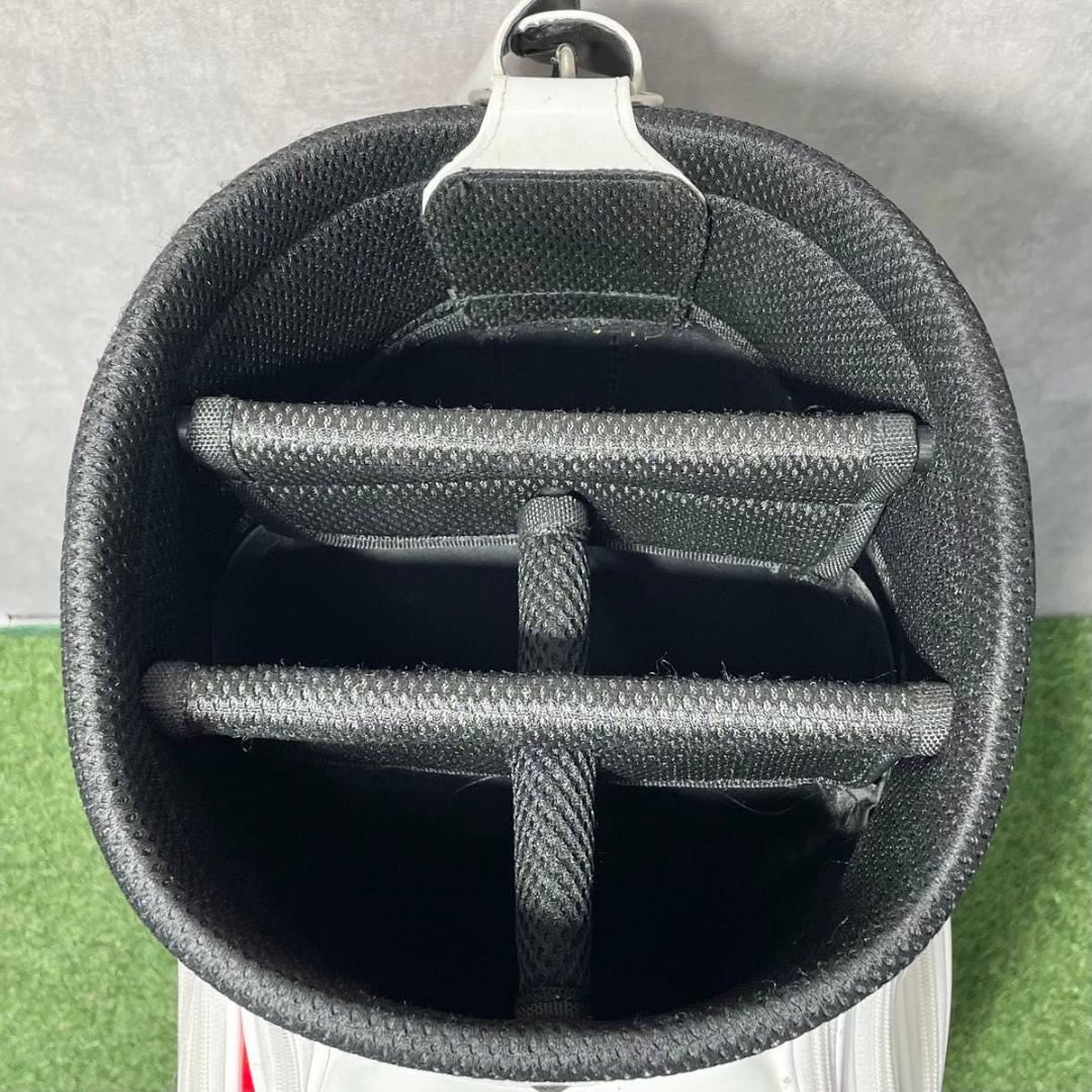 PGA TOUR キャディバッグ ゴルフバッグ エナメル 3点式 ホワイト 良品