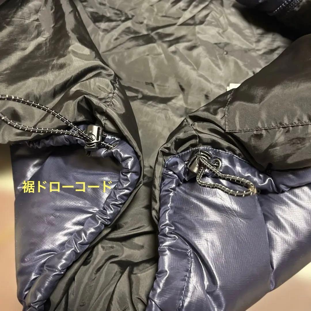 CAMP7 ネイビー ダウンベスト フード ファー Y2K ドローコード有り