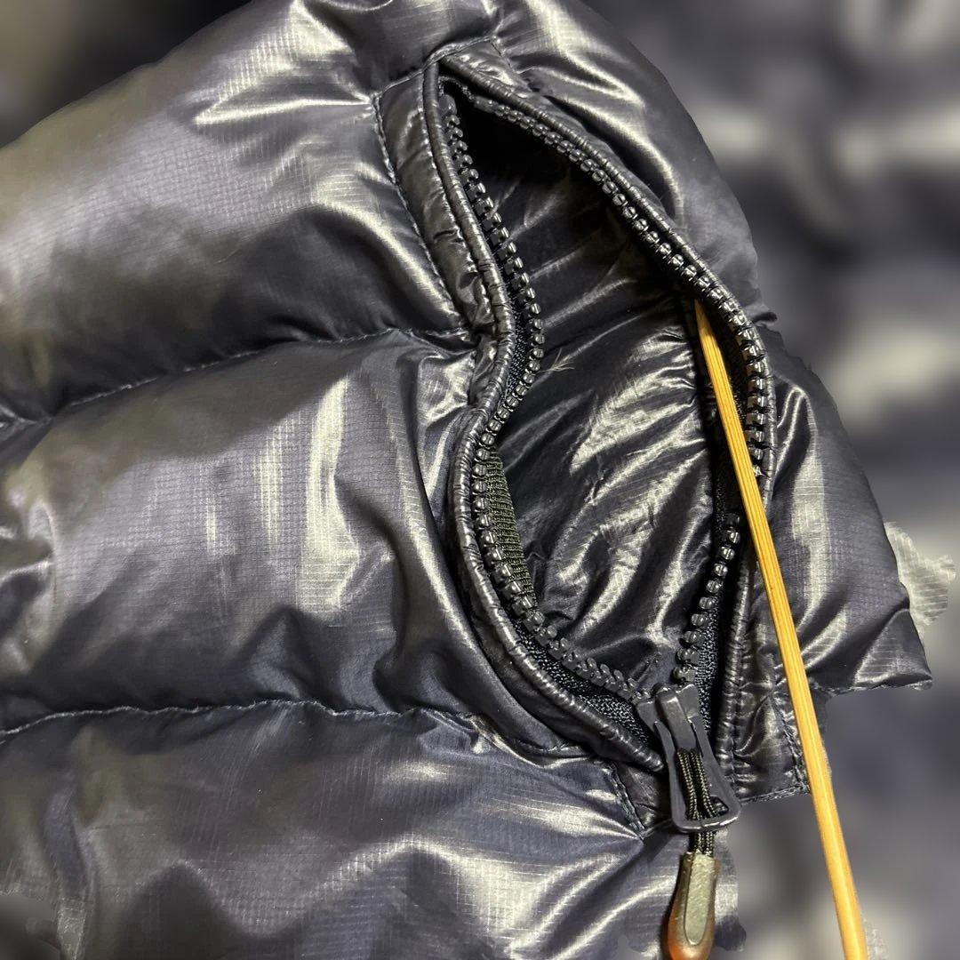 CAMP7 ネイビー ダウンベスト フード ファー Y2K ドローコード有り