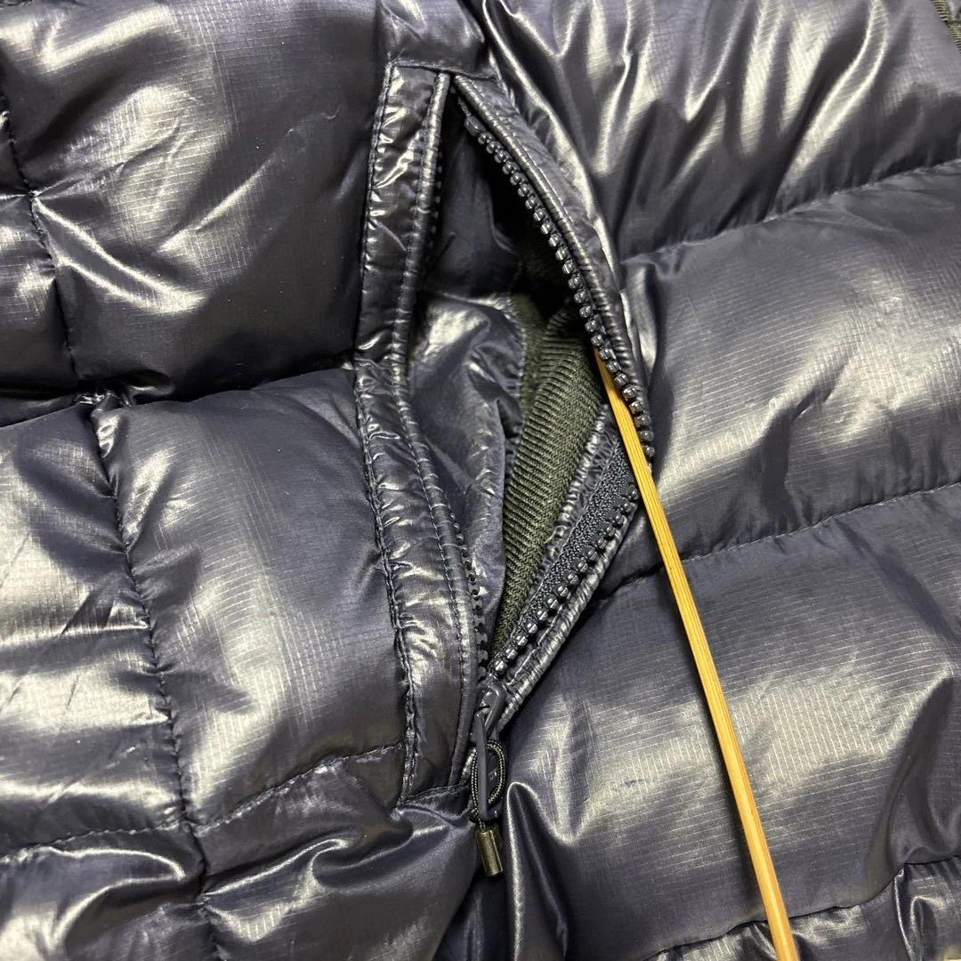 CAMP7 ネイビー ダウンベスト フード ファー Y2K ドローコード有り