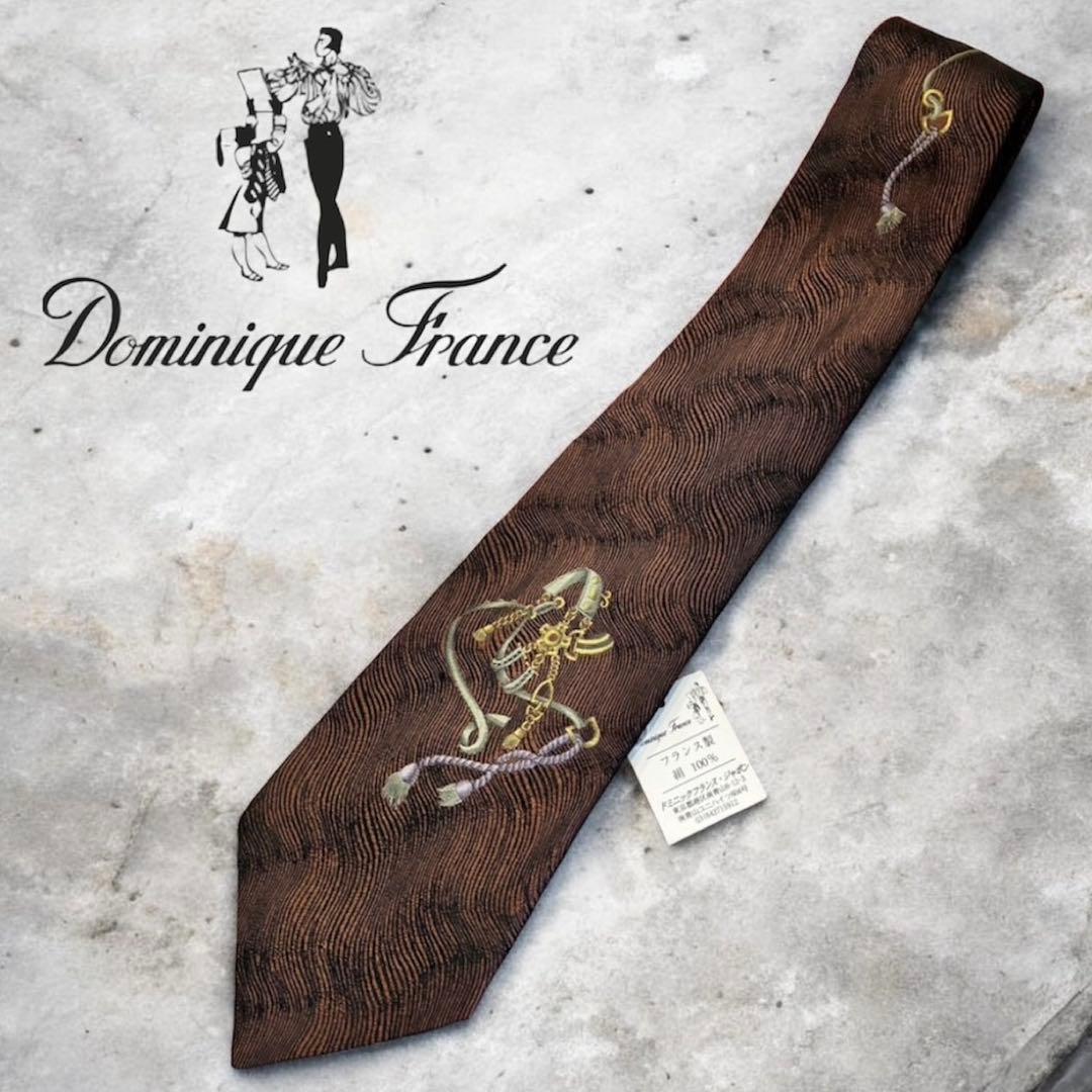 新品タグ付✨ドミニクフランス スリークラウンシルクネクタイジャガードフランス製