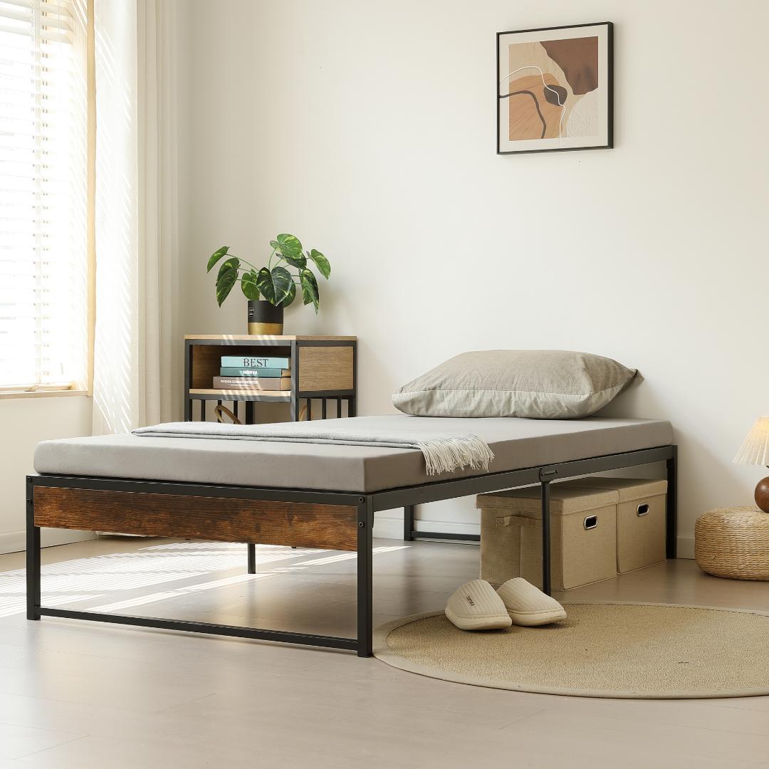 【限定セール】超人気！ベッドフレーム パイプベッド【シングル S】BROWN