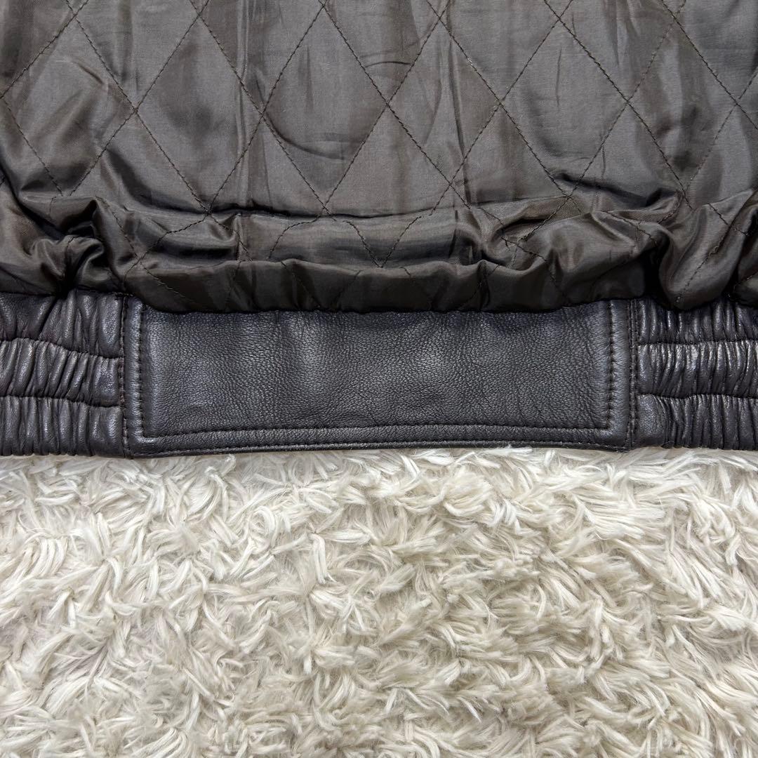 90s ヴィンテージ A-2 短丈 ラムレザー ボンバージャケット 濃茶 XL