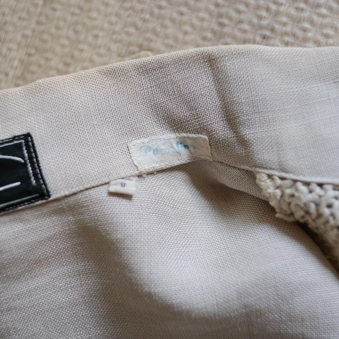 50s 60s euro vintage リネン シャツ ジャケット イタリア製