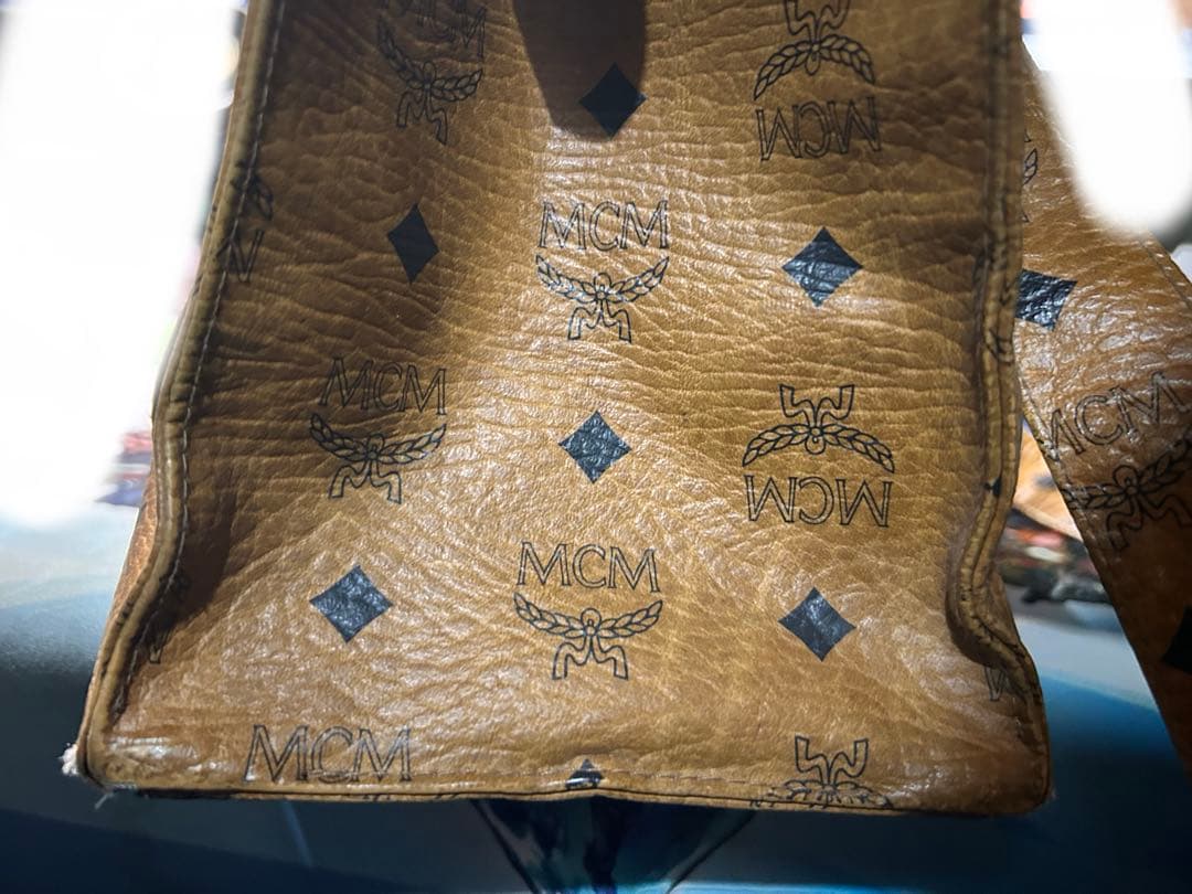 MCM ブラウンレザートートバッグ