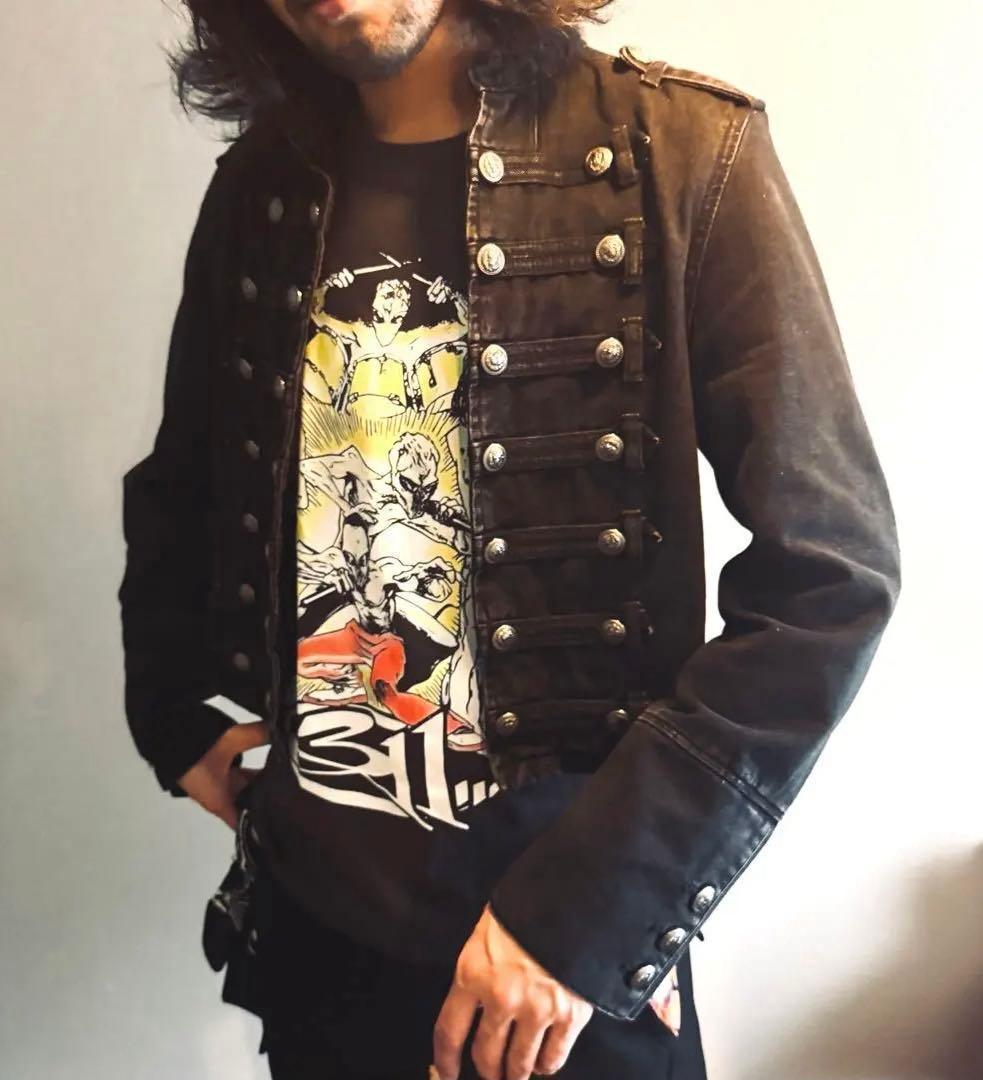 短丈&袖長ナポレオンデニムミリタリージャケット 当日/翌日発送