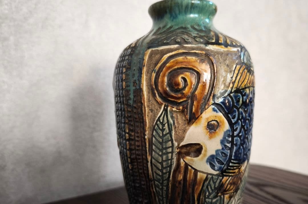 魚柄　壺屋焼　やちむん？の壺