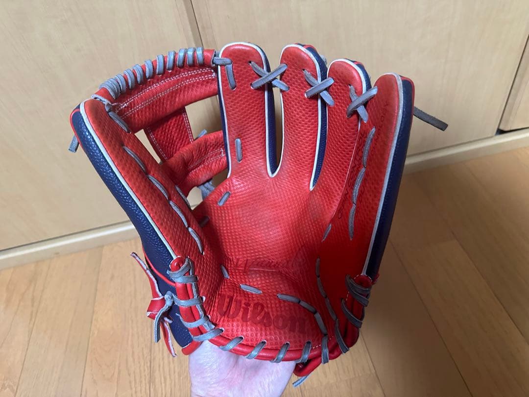 Wilson ウィルソン 軟式 87型 型付け済み ネイビー/レッド