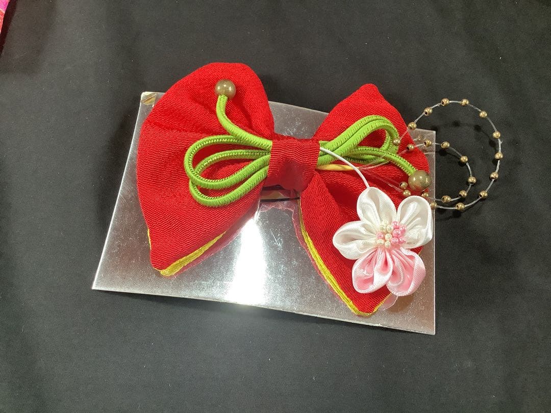 ★女の子七五三着物　三歳用一つ身　着物と被布襦袢小物セットピンク花柄の綸子★