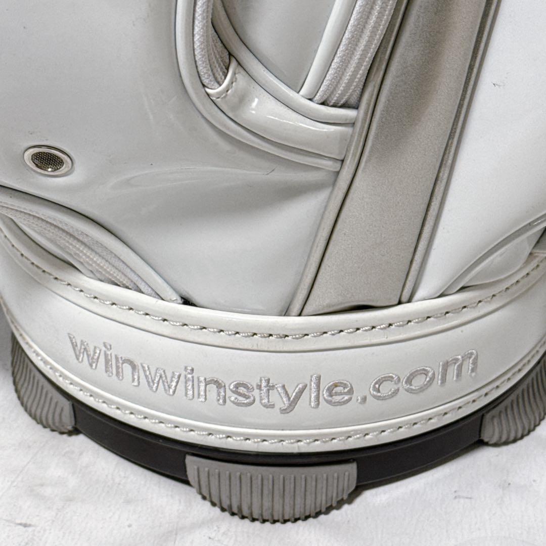 Winwin Style キャディバッグ ゴルフバッグ エナメル ホワイト