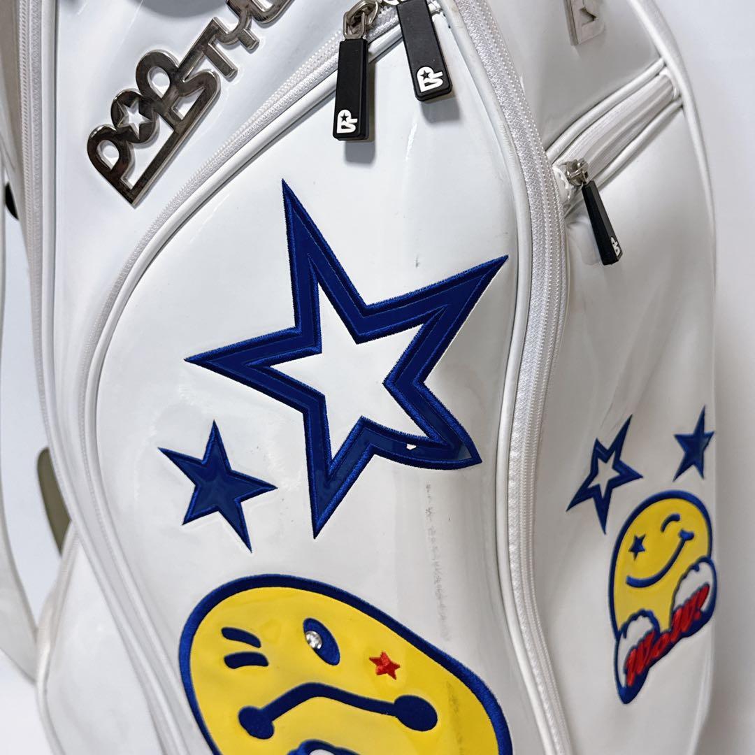 Winwin Style キャディバッグ ゴルフバッグ エナメル ホワイト