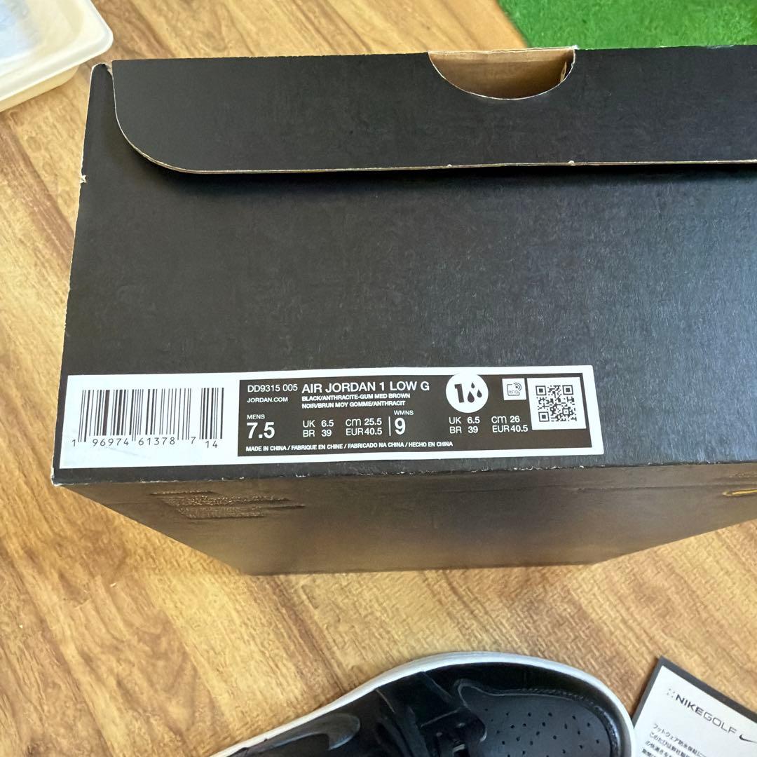 NIKE GOLF エア ジョーダン 1 ブラック 25.5cm