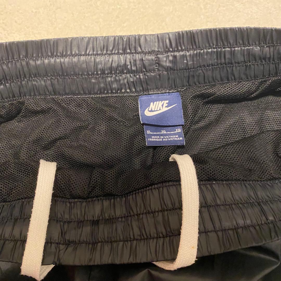 Nike レディースナイロンジャケットセットアップ XL 黒/蛍光イエロー