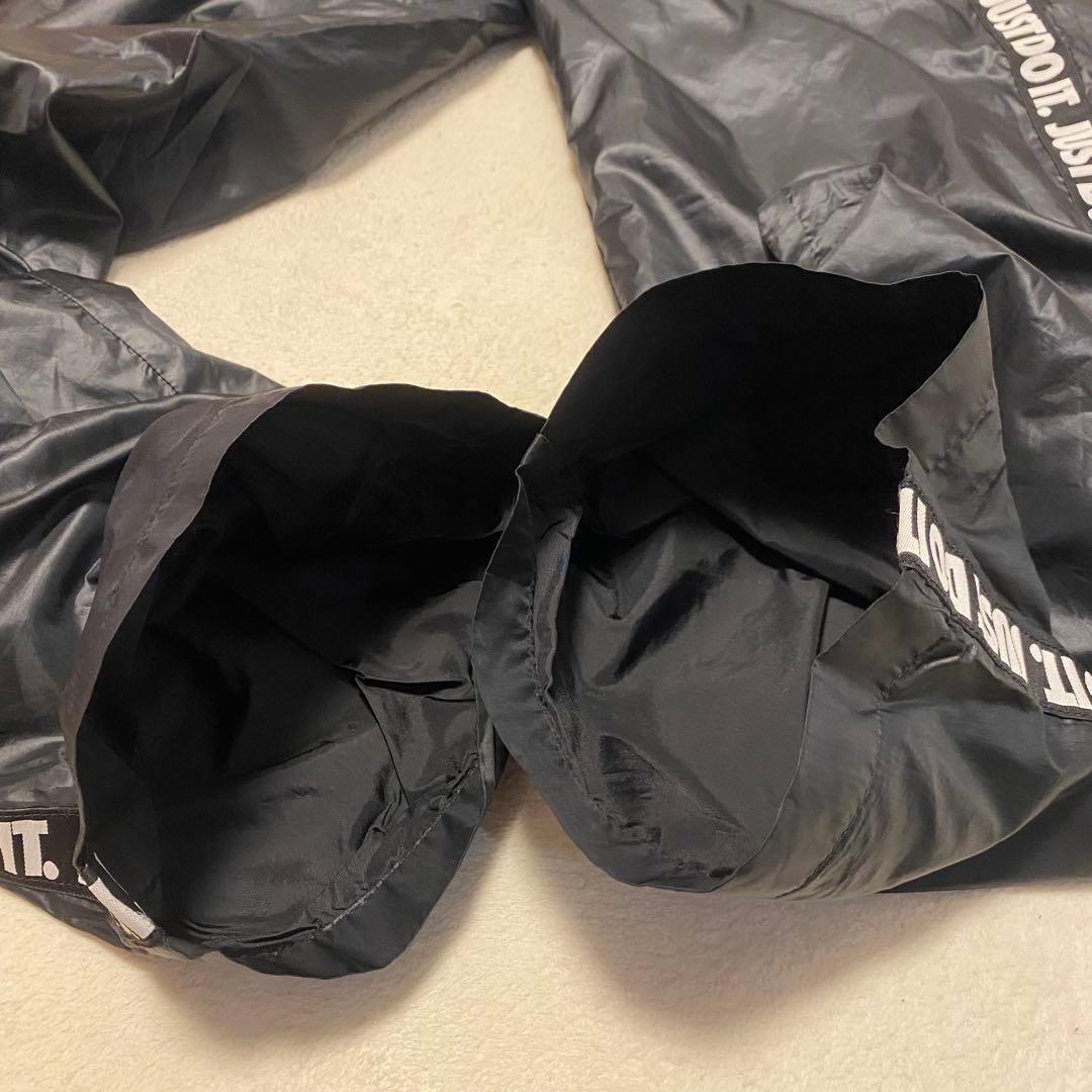 Nike レディースナイロンジャケットセットアップ XL 黒/蛍光イエロー