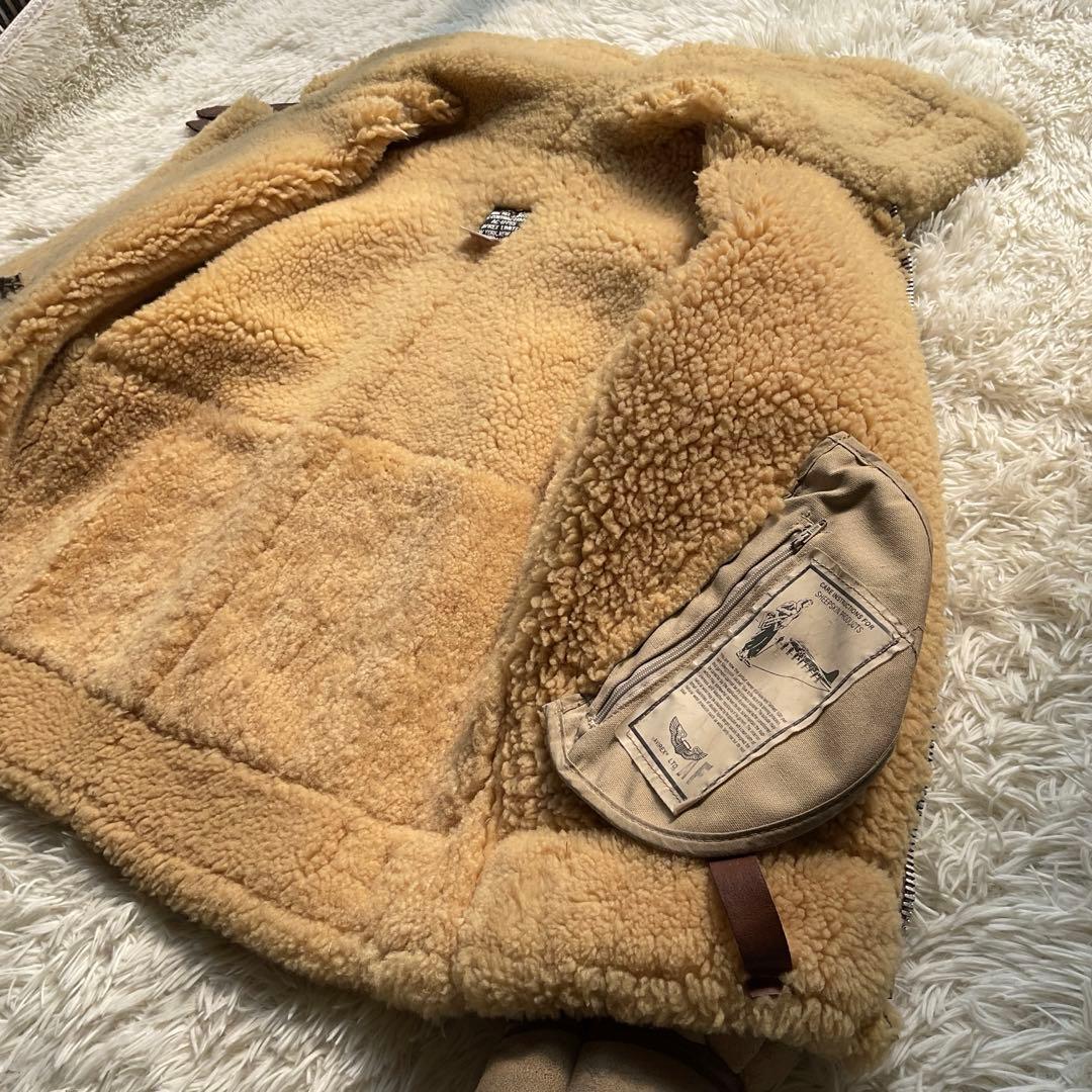 希少✨90's AVIREX B-3 リアルムートン　シープスキン　38 レザー