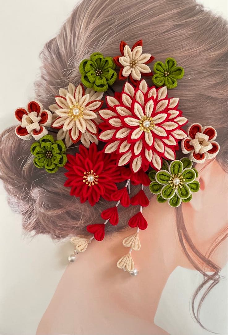 【てふてふ】つまみ細工の髪飾り