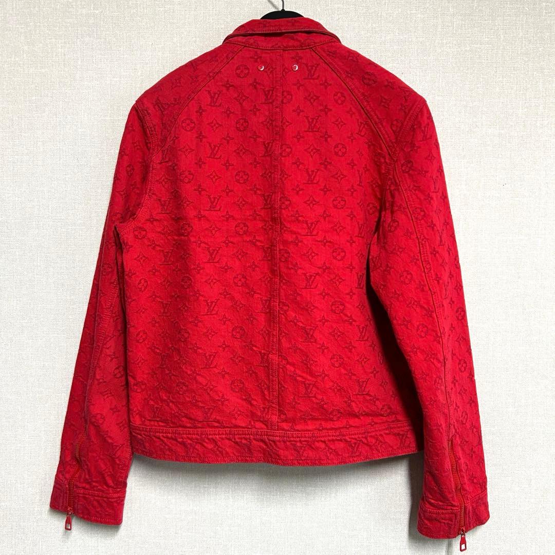 ルイヴィトン LOUIS VUITTON デニムジャケット モノグラム レッド