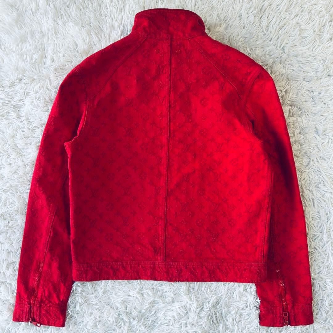 ルイヴィトン LOUIS VUITTON デニムジャケット モノグラム レッド
