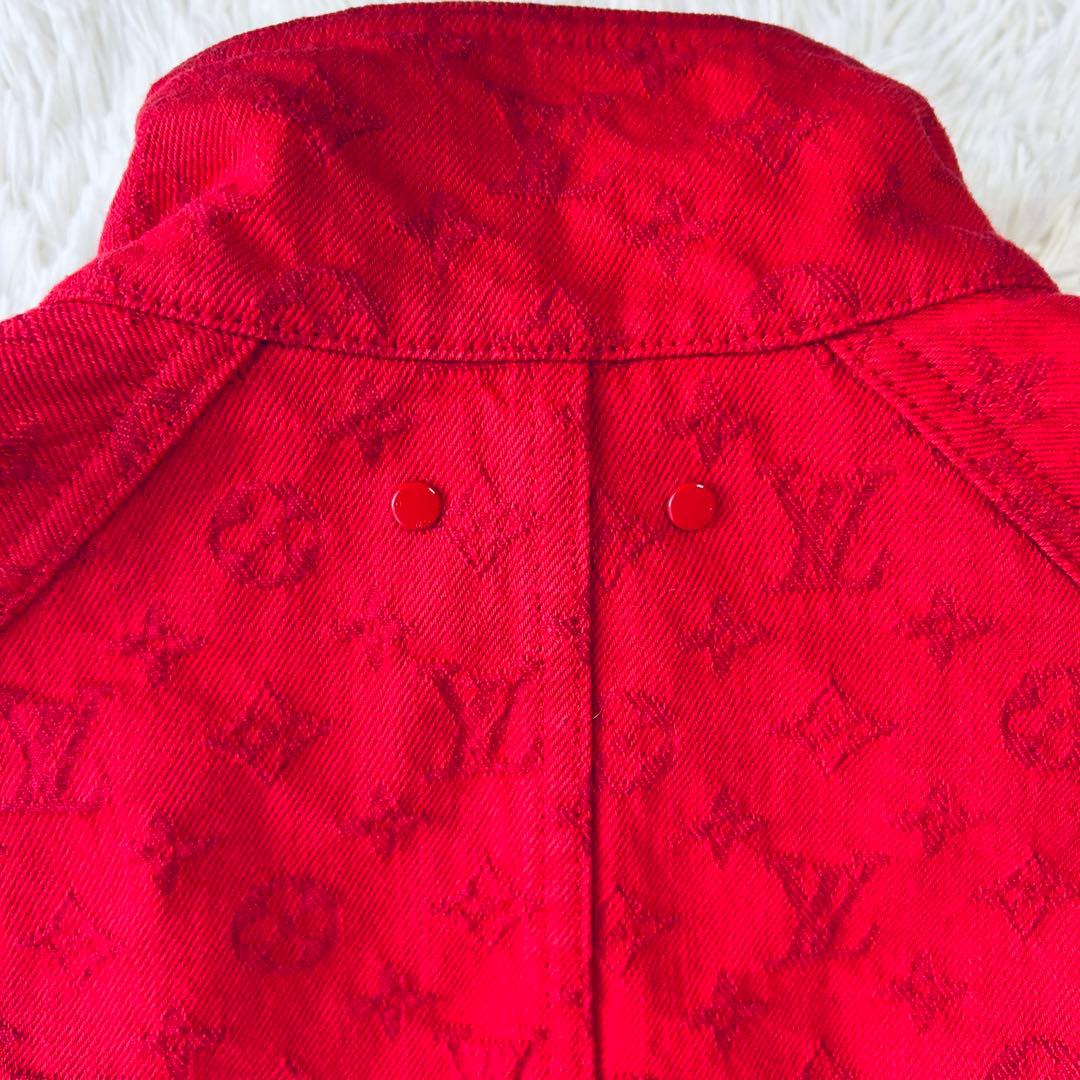 ルイヴィトン LOUIS VUITTON デニムジャケット モノグラム レッド