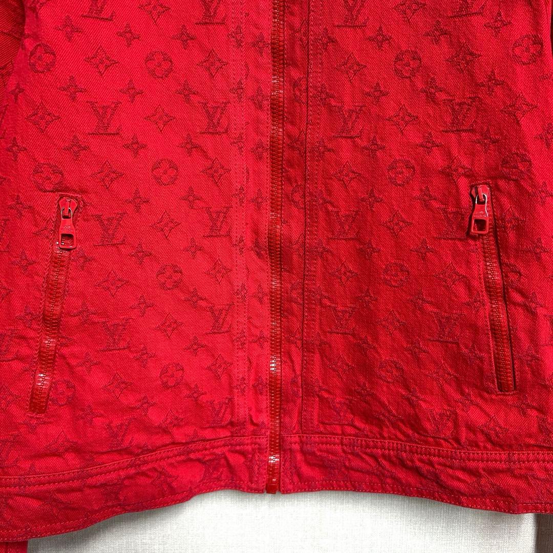 ルイヴィトン LOUIS VUITTON デニムジャケット モノグラム レッド