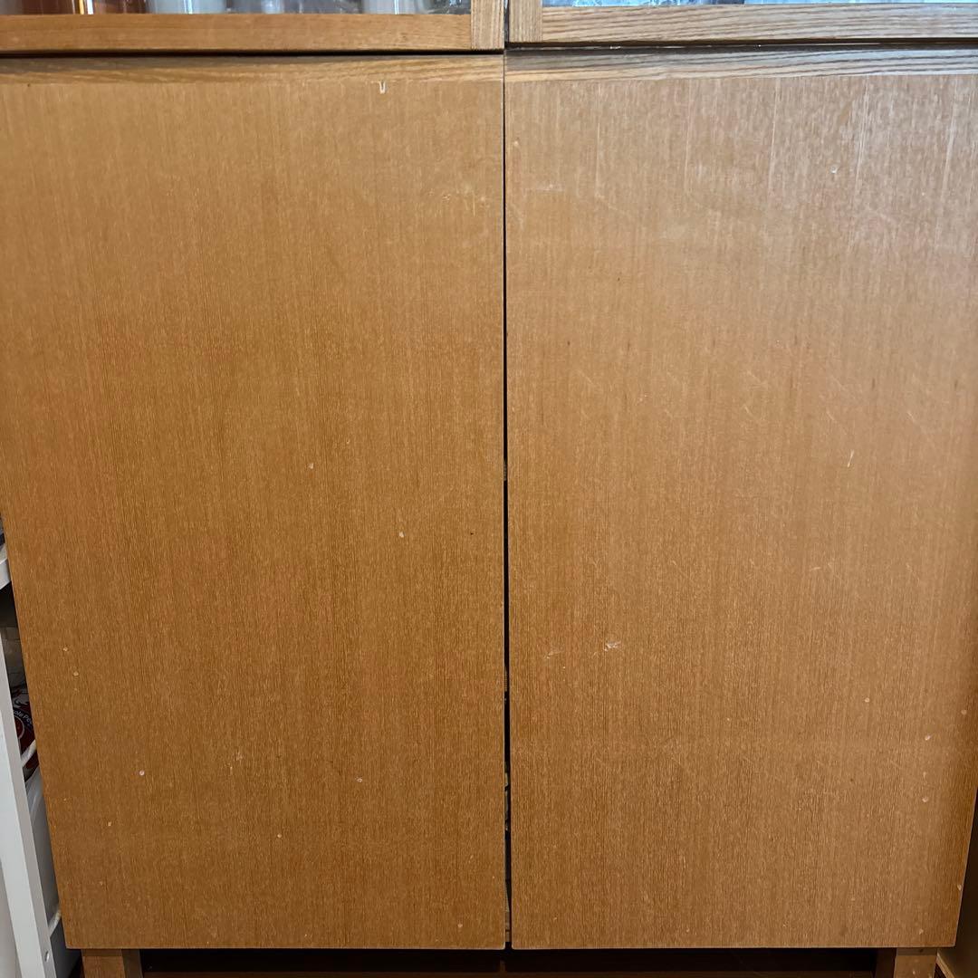 無印良品　廃盤品　木製食器棚 ガラス扉付き