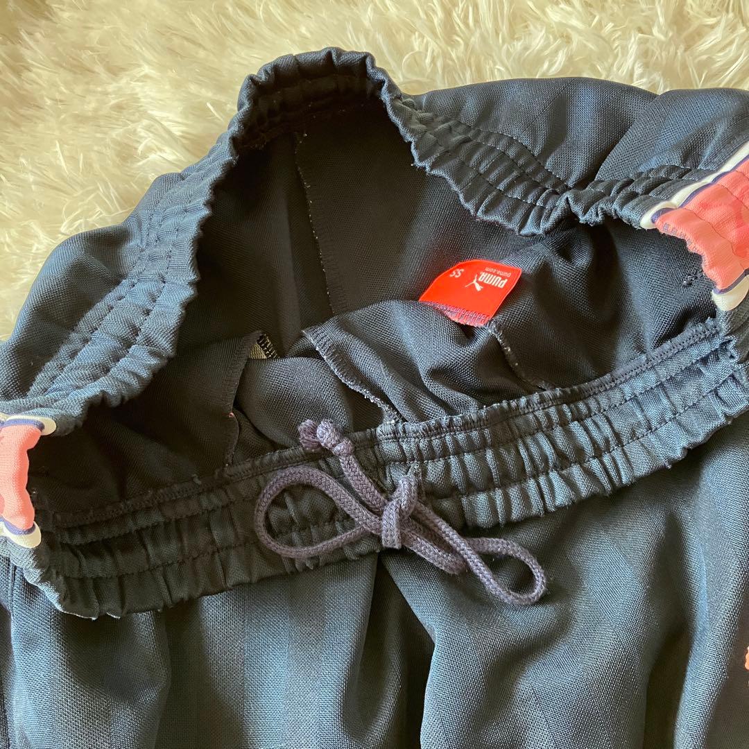 美品PUMA プーマ ジャージ テープロゴ ネイビー ピンク セットアップ 上下