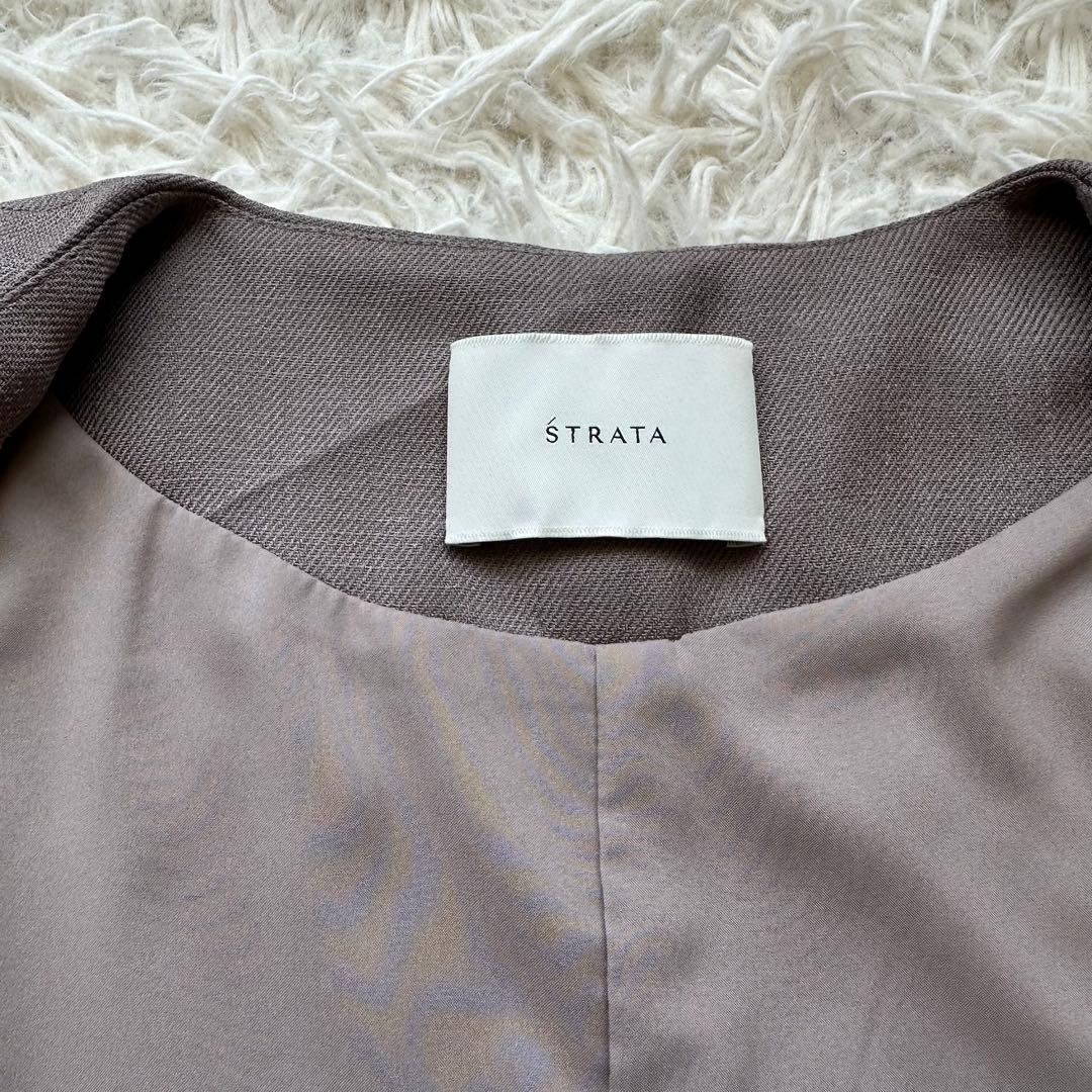 美品✨STRATA エストラータ　ノーカラージレ　ベルト付き　小さいサイズ　小柄