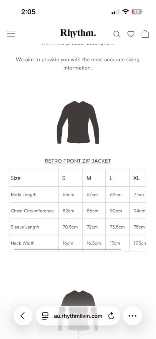 未使用タグ付き　オーストラリア　rhythm ウエットスーツ　ジャケット