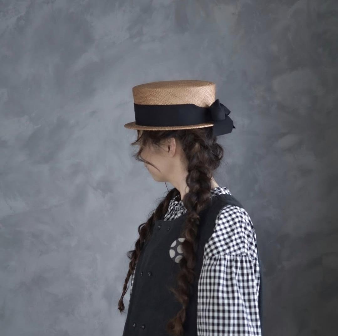 カワムラ帽子店　 瑠璃・コーヒー染め・Mサイズ（約57cm）