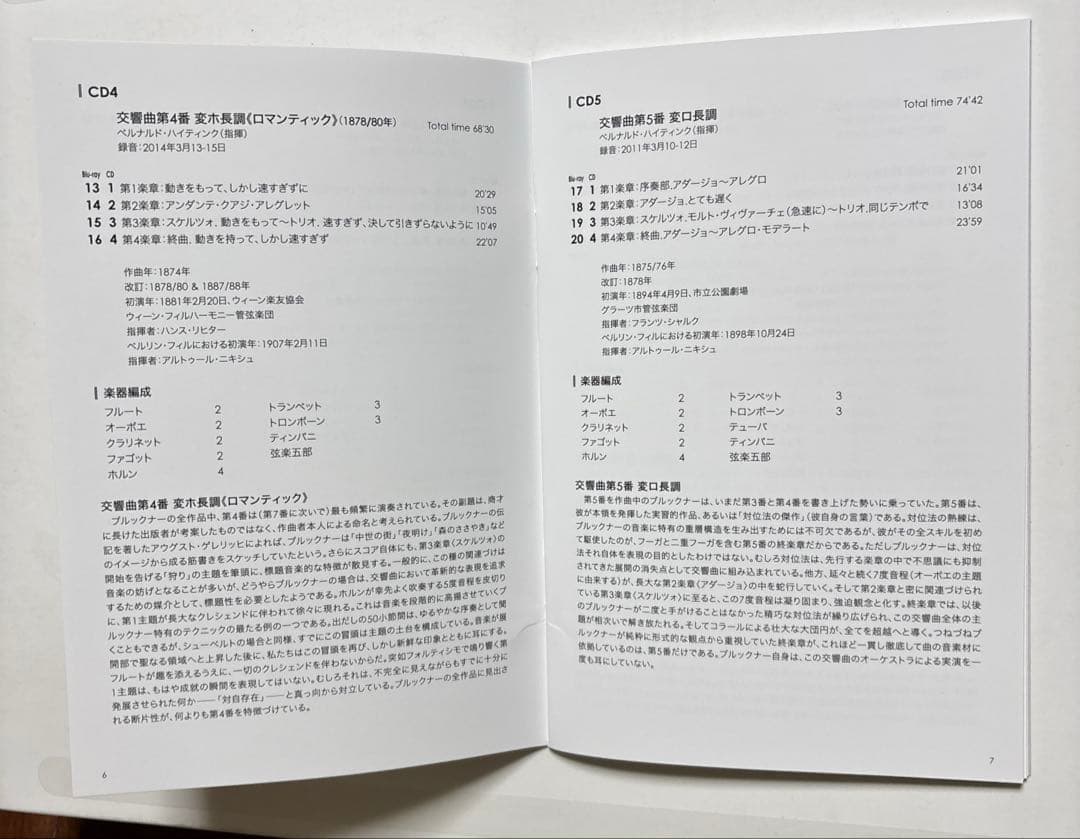 ベルリンフィル　ブルックナー交響曲全集(第1〜9番) CD9枚、ブルーレイ4枚組